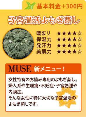 子宮温活よもぎ蒸し 子宮温活よもぎ蒸し